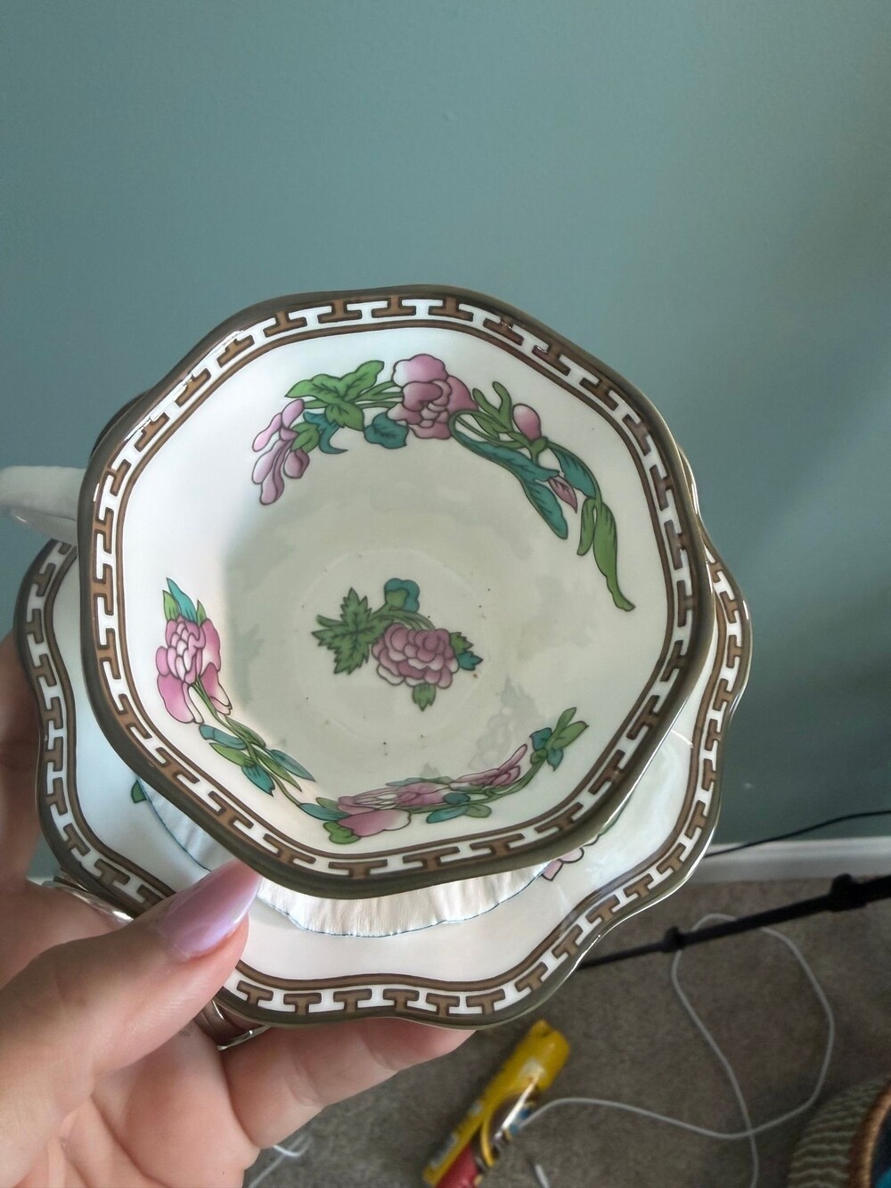 165 An Indian Tree pattern bone china teacup and saucer by Coalport. - Picture 2 of 3